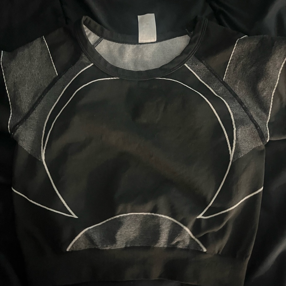 Black and Gray Top with Curved Design